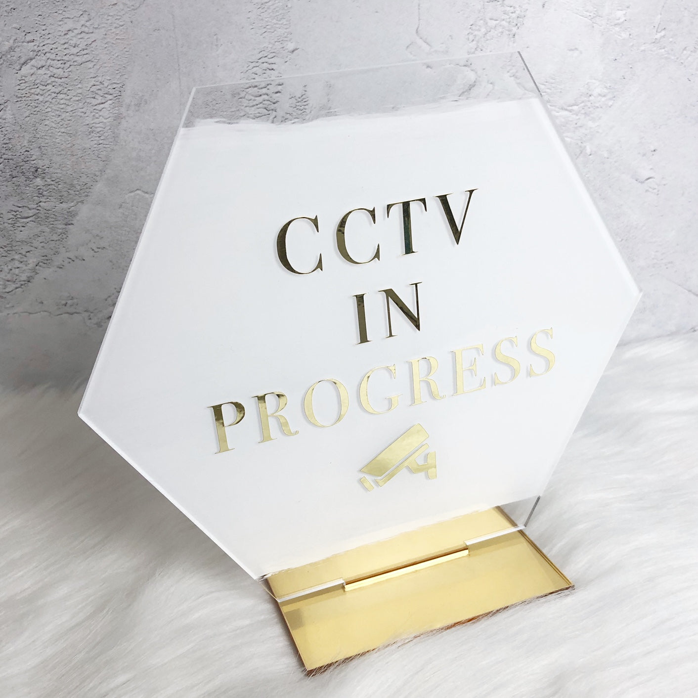 CCTV In Progress Sign + Stand