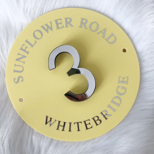 Pastel Circle Acrylic House Number