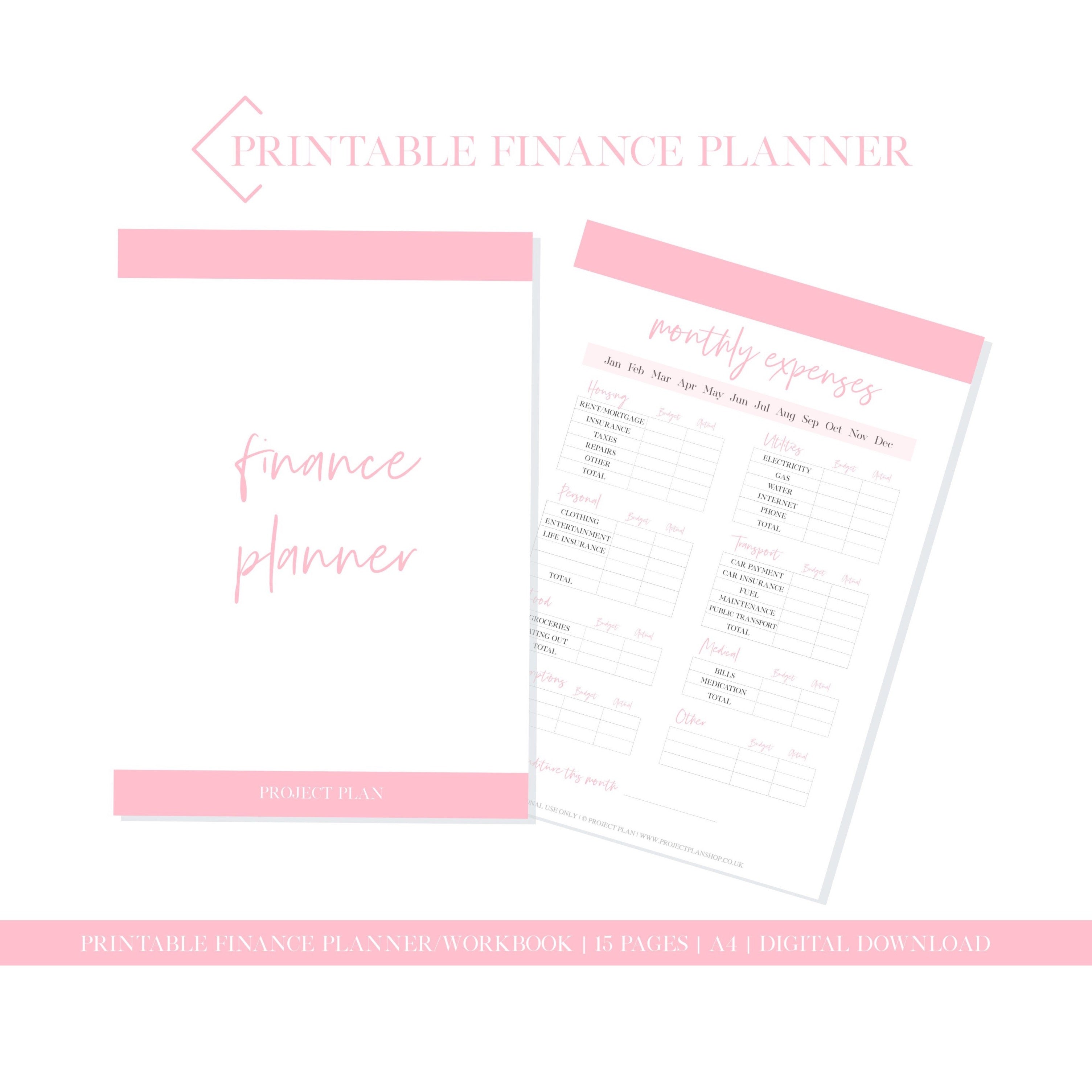 Printable Finance Planner/Workbook