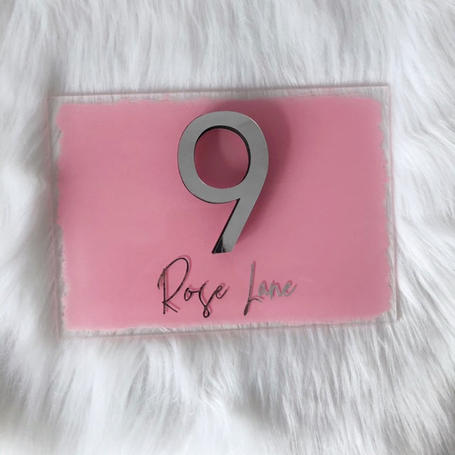 Paint Splash Acrylic House Number