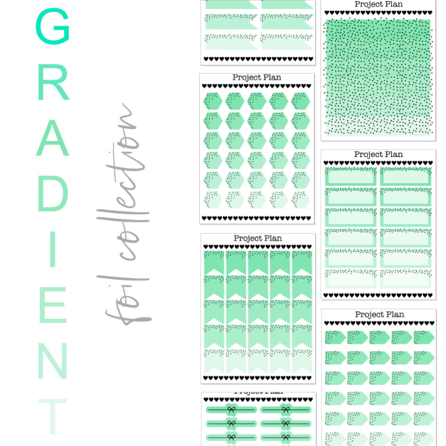 Sea Green Gradient Foil Collection